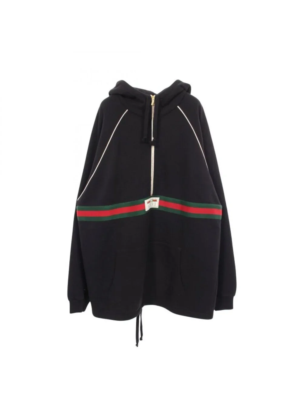 Gucci Hoodie Web Sherry Line Labeled Half Zip Cotton Pullover